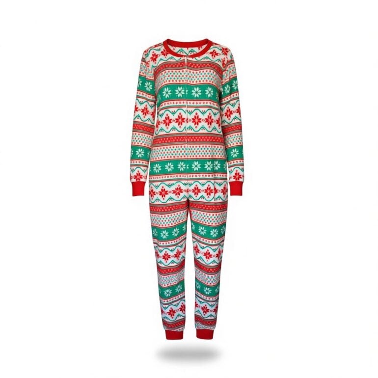 Mameluco navideño mujer Mameluco navideño rojo con blanco