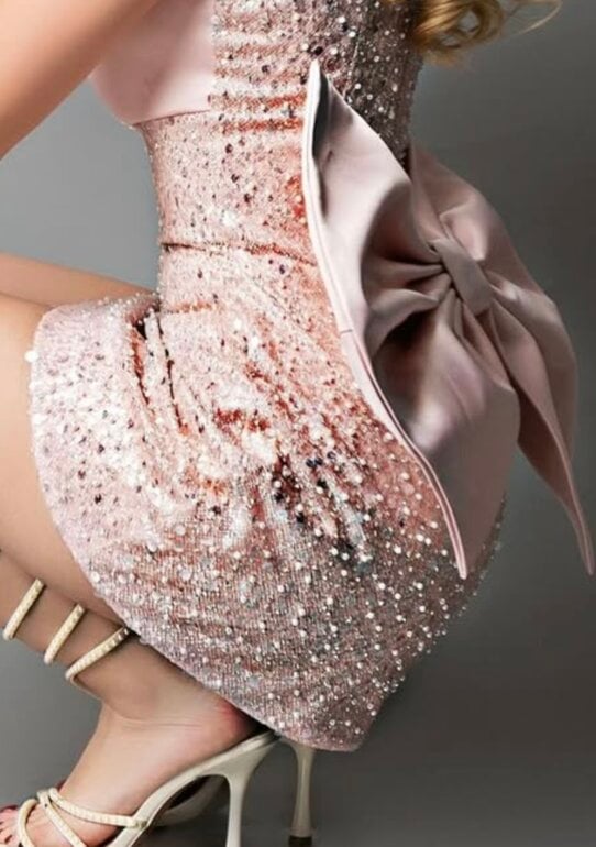 Vestido elegant rosa brillante con moño de Mia Paluzzi de segunda mano ...
