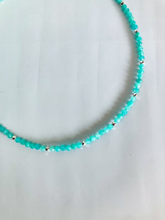 Gargantilla de Ojo Azul con Zirconias | - Oro de 10k