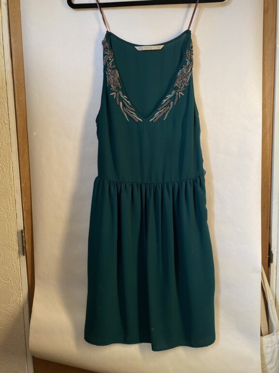 zara trafaluc green dress Nous Antwerp Nous Antwerp Kaftan Dress Ombre Blue Green main image 1