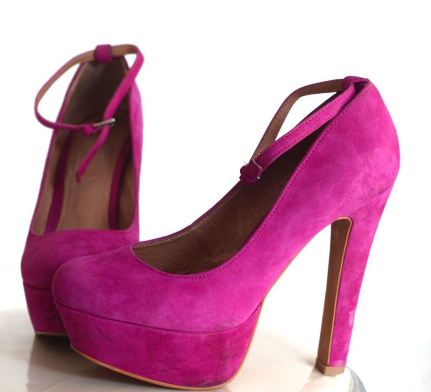Zapatos dama Aldo tacon plataforma gamuza fucsia de segunda mano -  GoTrendier