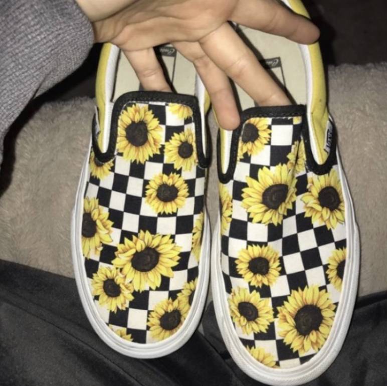 tenis vans de girasoles
