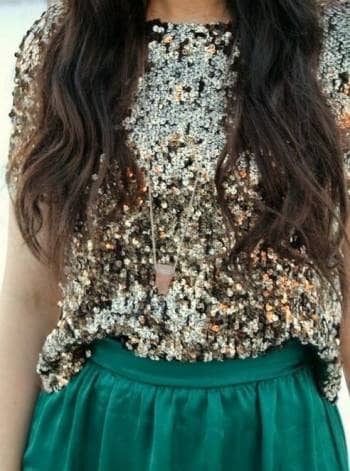 Blusa de lentejuelas dorada clearance