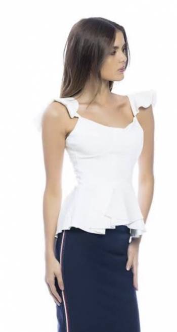 blusas de encaje con olanes