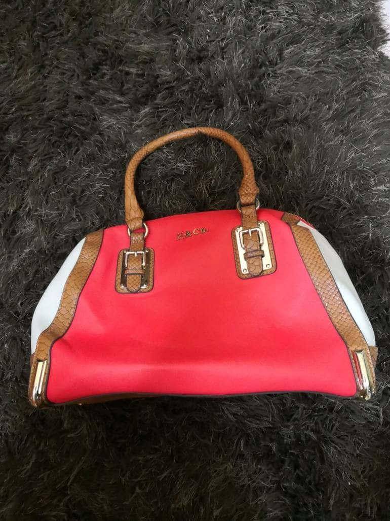 Bolsa h\u0026amp;co beige con naranja de segunda mano - GoTrendier