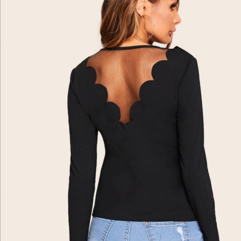 Blusas shein negras clearance