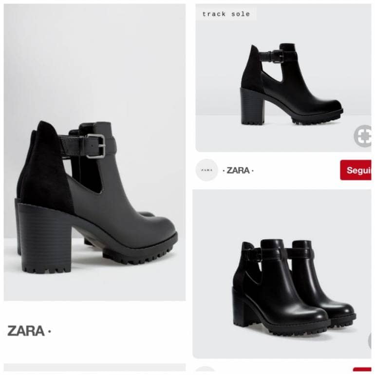 botines negros zara