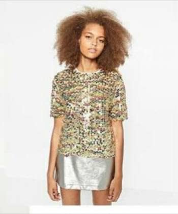 Blusa de lentejuelas de colores Clearance