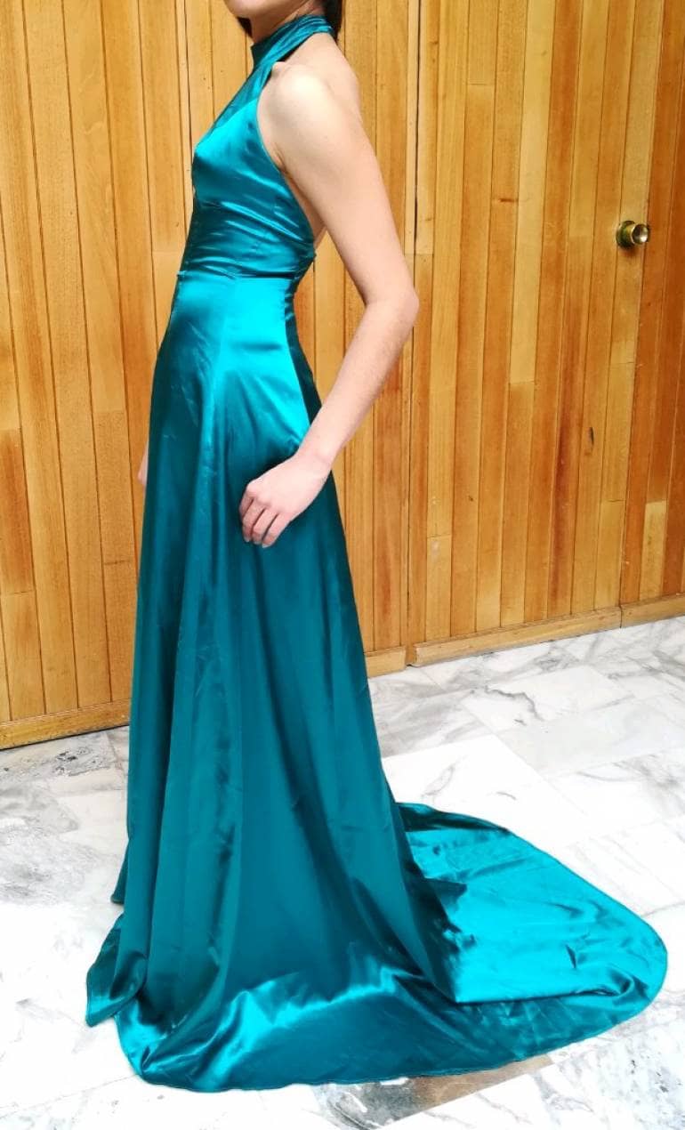 Vestido largo verde azúl de Varias marcas de segunda mano - GoTrendier