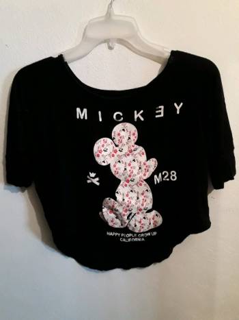 Blusa negra estampada Clearance